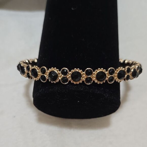 Black and Gold Bangle Bracelet - Picture 1 of 3